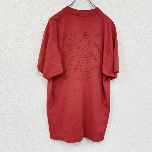 80s　SCREENSTARS　半袖プリントTシャツ　ヴィンテージ　シングルステッチ　赤　レッド　XLサイズ
