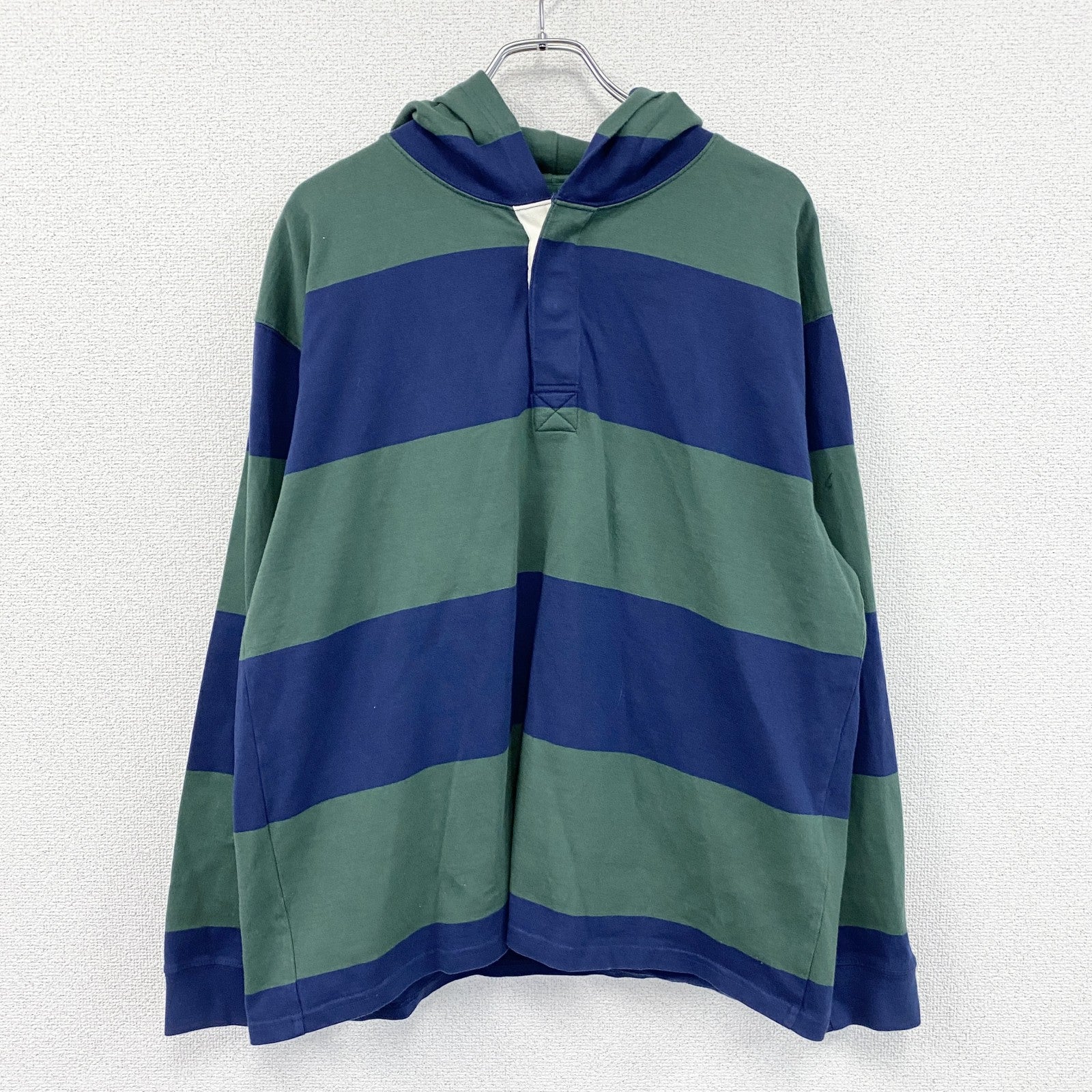 Levi's　リーバイス　GOLD TAB　CLUB RUGBYスウェットシャツ　ボーダー柄　グリーン　ネイビー　Mサイズ