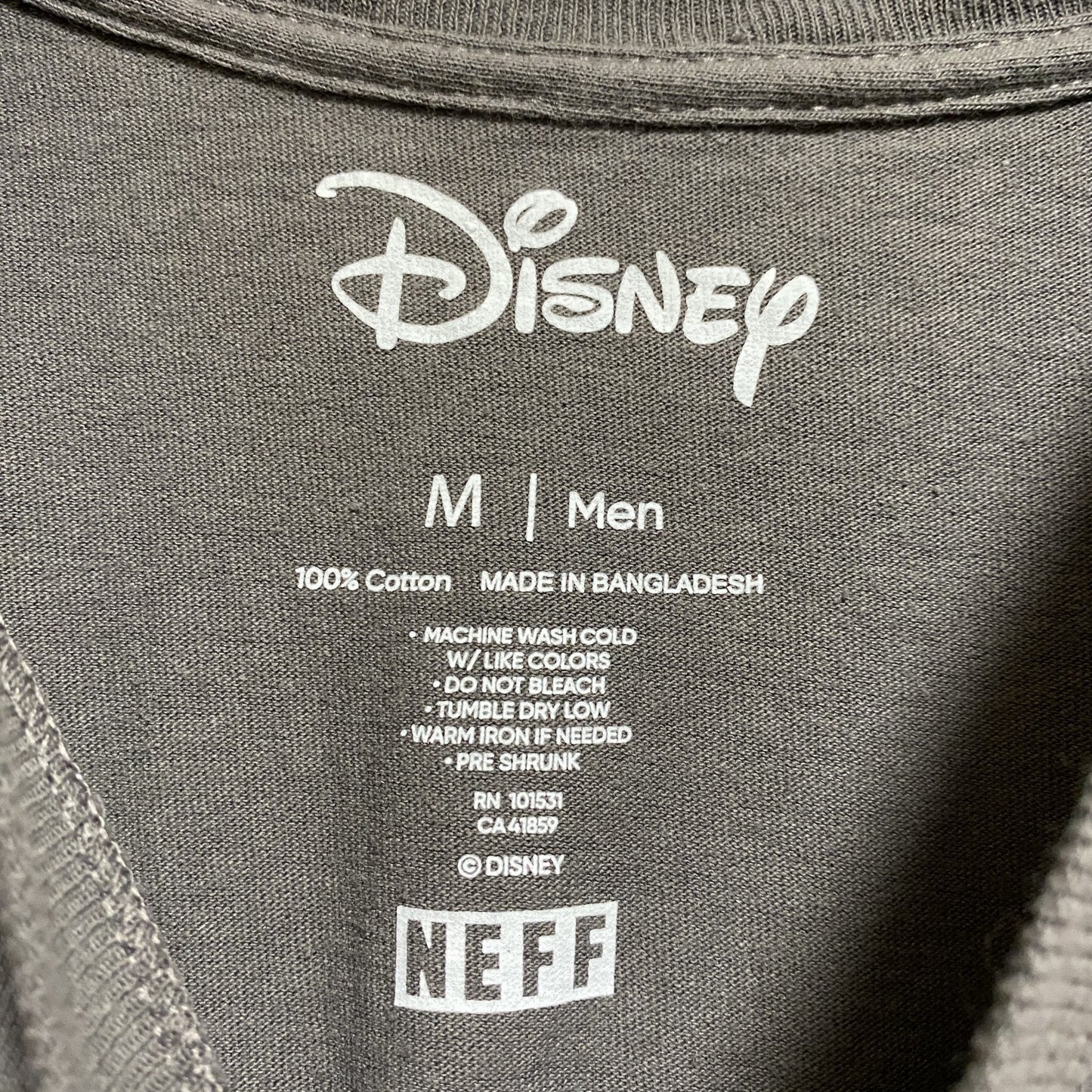 古着 used　Disney　ディズニー　NEFF　ネフ　半袖プリントＴシャツ　グレー　Mickey　ミッキー　メンズ　レディース