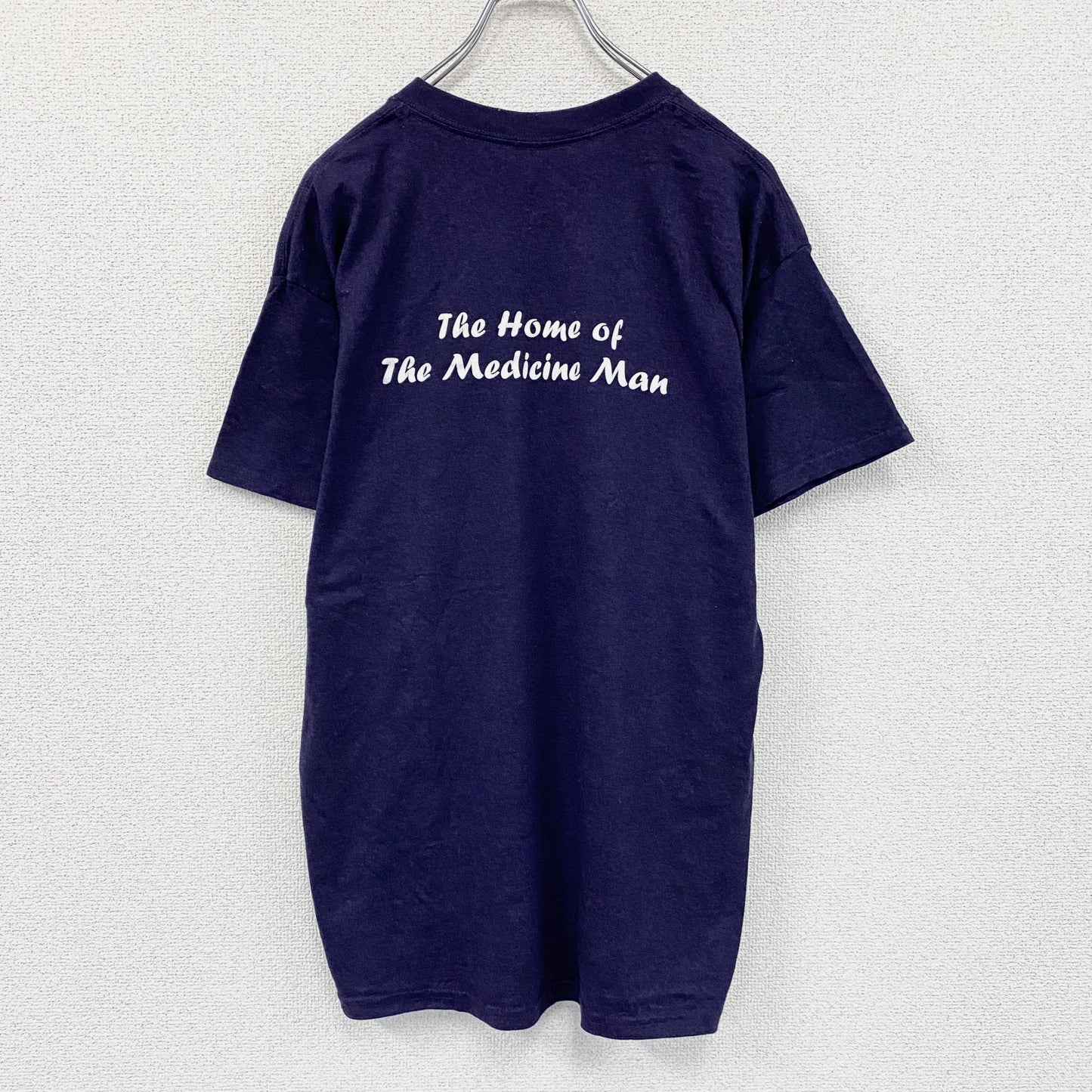 Yanks Indian Club　半袖プリントTシャツ　インディアン　両面プリント　紺　ネイビー