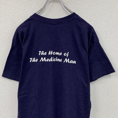 Yanks Indian Club　半袖プリントTシャツ　インディアン　両面プリント　紺　ネイビー