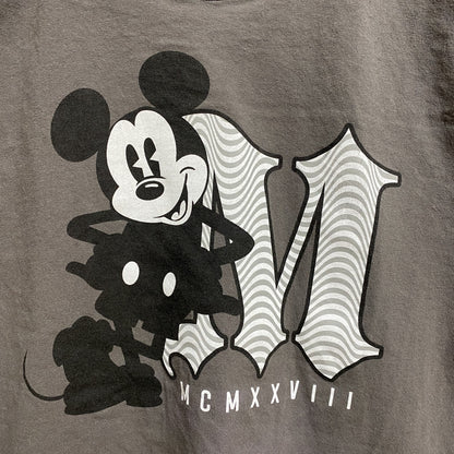 古着 used　Disney　ディズニー　NEFF　ネフ　半袖プリントＴシャツ　グレー　Mickey　ミッキー　メンズ　レディース