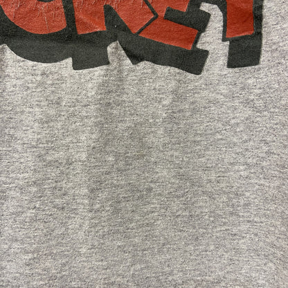 古着 used　Disney　ディズニー　ミッキー　Mickey Mouse　半袖プリントTシャツ　グレー　オーバーサイズ