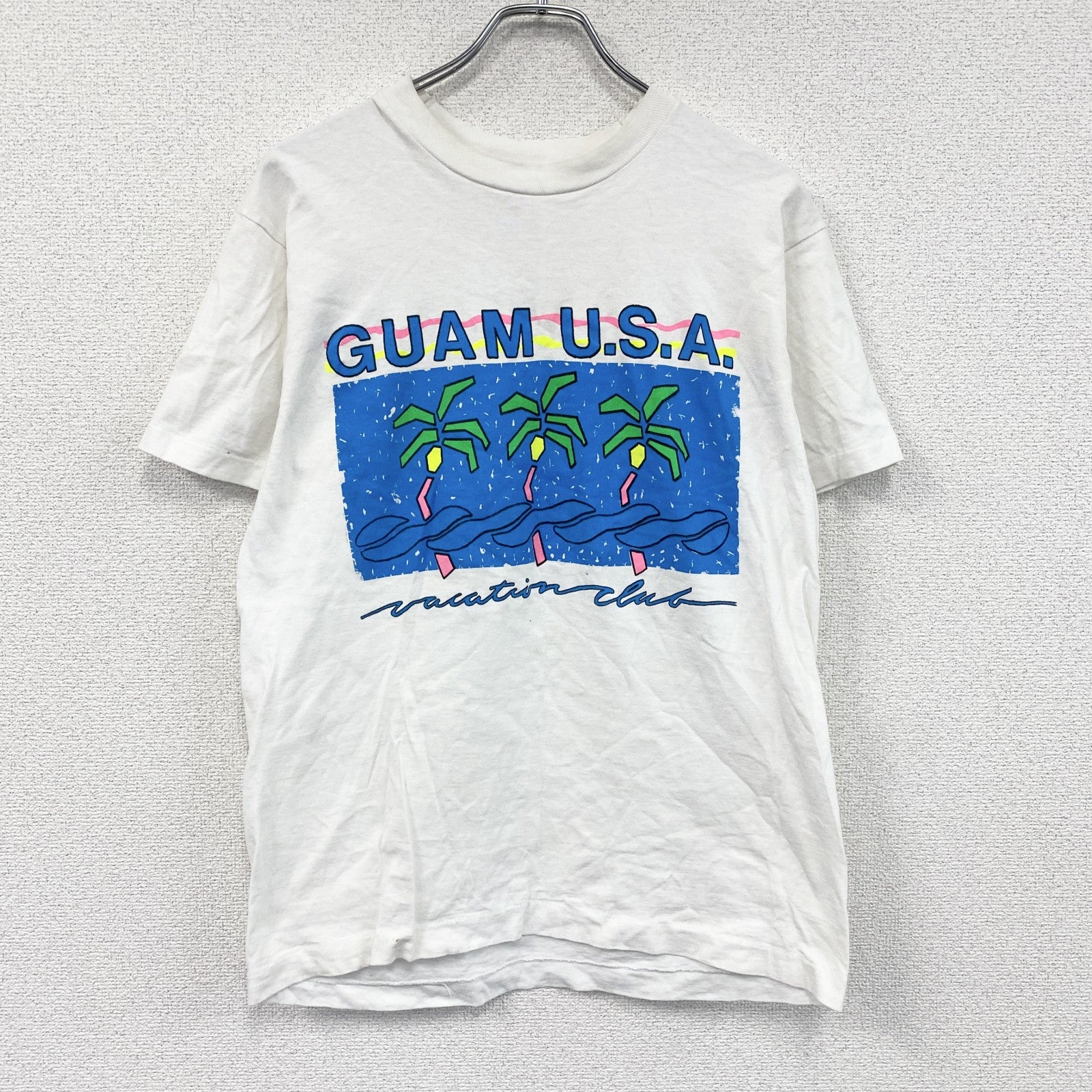 90s　FRUIT OF THE LOOM　フルーツオブザルーム　半袖Tシャツ　シングルステッチ　白　ホワイト　Mサイズ