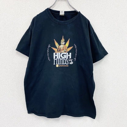 GILDAN　ギルダン　HIGH MINDS UK　半袖プリントTシャツ　紺　ネイビー　Lサイズ