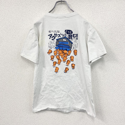 Shiyi　半袖プリントTシャツ　豚　キャラT　白　ホワイト