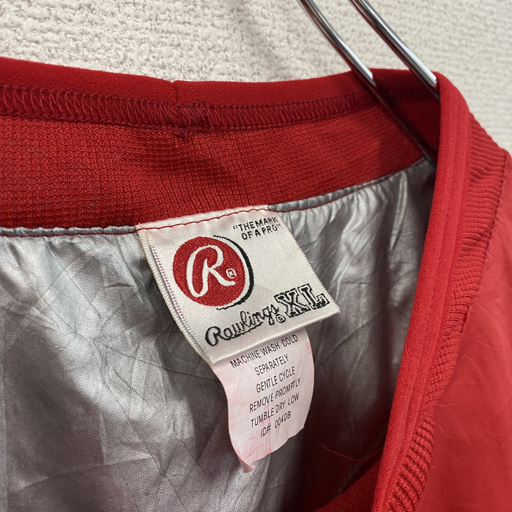 Rawlings　プルオーバーナイロンジャケット　赤　レッド　XLサイズ