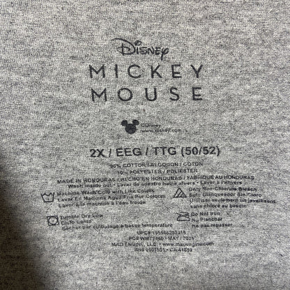 古着 used　Disney　ディズニー　ミッキー　Mickey Mouse　半袖プリントTシャツ　グレー　オーバーサイズ