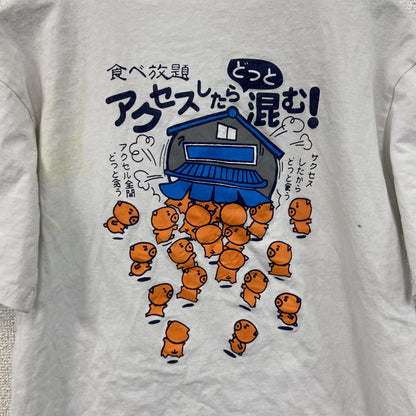Shiyi　半袖プリントTシャツ　豚　キャラT　白　ホワイト