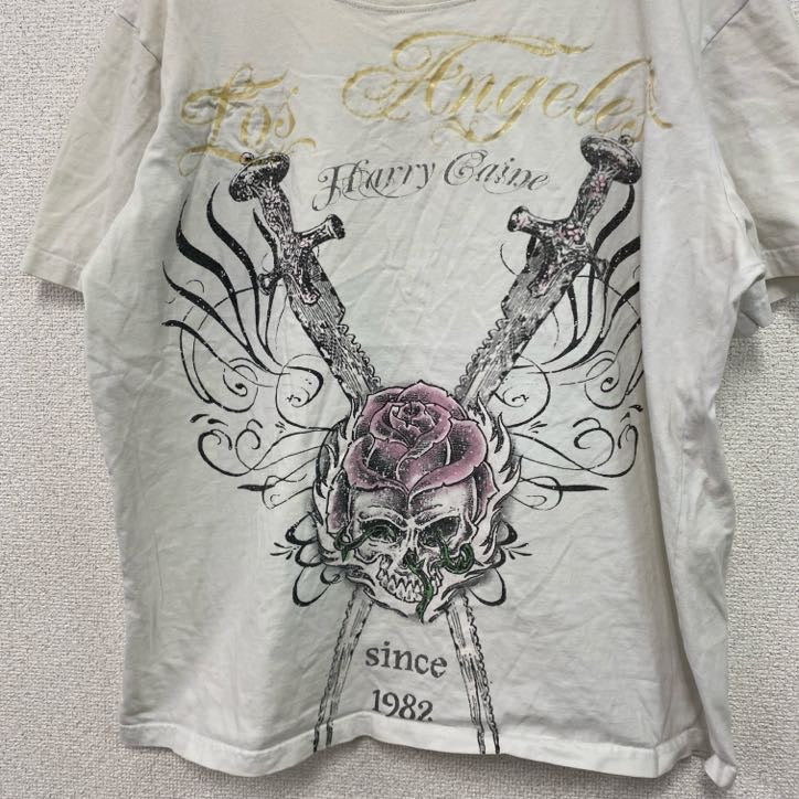 Street Division　半袖Tシャツ　ギャルT　スカル　骸骨　白　ホワイト　XLサイズ