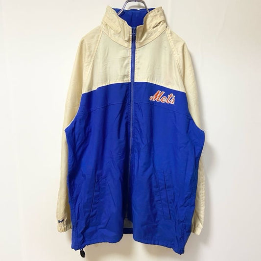 古着 used　MIRAGE ミラージュ　MLB　メジャーリーグ　長袖ナイロンジャケット　ニューヨークメッツ　Lサイズ