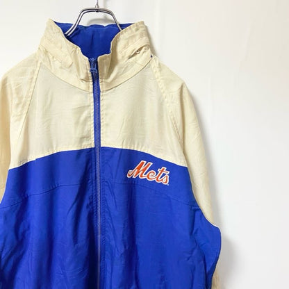 古着 used　MIRAGE ミラージュ　MLB　メジャーリーグ　長袖ナイロンジャケット　ニューヨークメッツ　Lサイズ