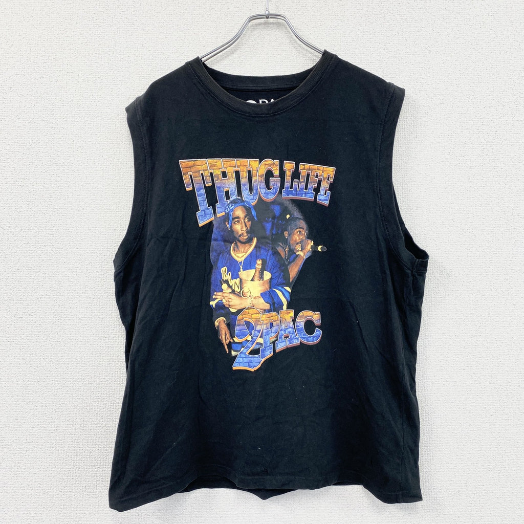 2PAC　トゥーパック　タンクトップ/ノースリーブ　ラッパーT　黒　ブラック　4Lサイズ