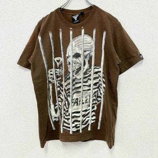 FALLEN　半袖Tシャツ　スカル　骸骨　茶色　ブラウン　Mサイズ