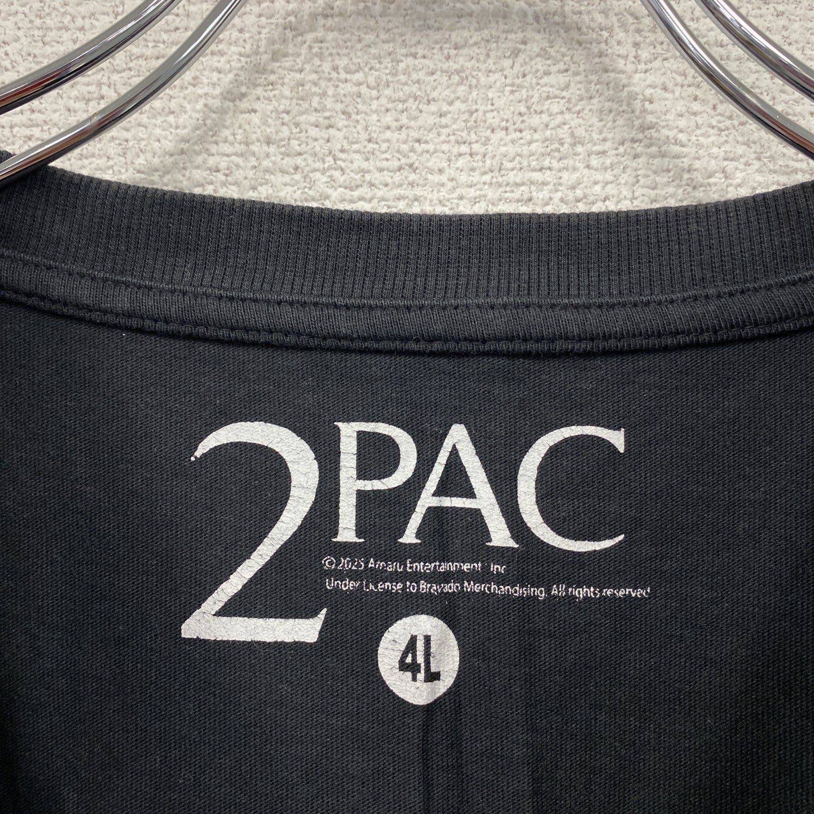 2PAC　トゥーパック　タンクトップ/ノースリーブ　ラッパーT　黒　ブラック　4Lサイズ