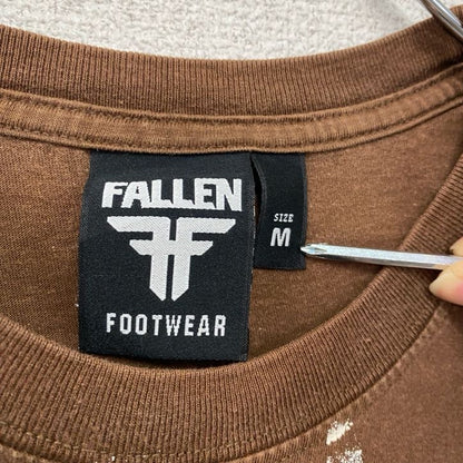 FALLEN　半袖Tシャツ　スカル　骸骨　茶色　ブラウン　Mサイズ