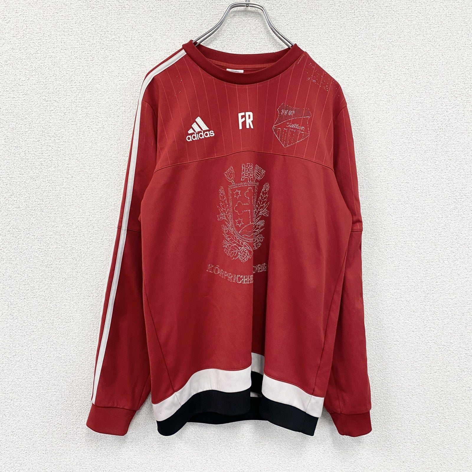 adidas　アディダス　長袖Tシャツ/ロンT　パフォーマンスロゴ　赤　レッド　Ｍサイズ