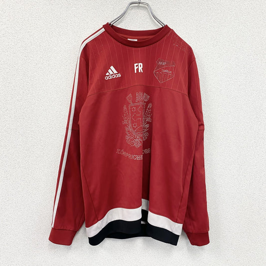 adidas　アディダス　長袖Tシャツ/ロンT　パフォーマンスロゴ　赤　レッド　Ｍサイズ