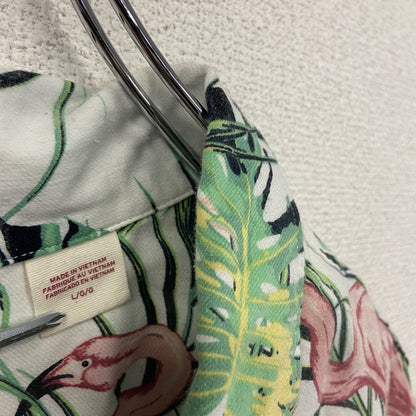 Levi’s　リーバイス　半袖シャツ　フラミンゴ　総柄　白　ホワイト　Lサイズ