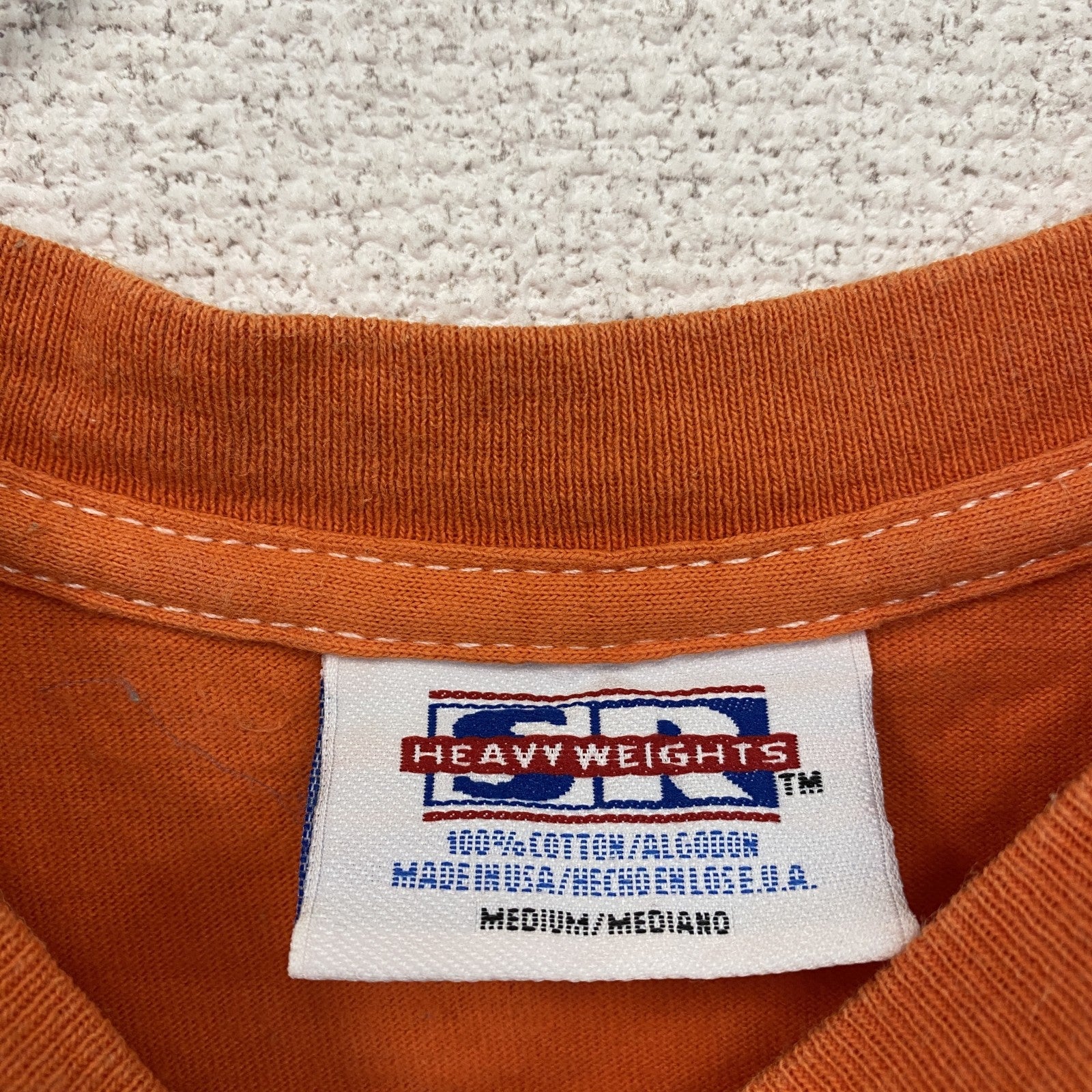 ～90s　HEAVYWEIGHTS　半袖Tシャツ　英字プリント　シングルステッチ　USA　カリフォルニア　ヴィンテージ　オレンジ　Mサイズ
