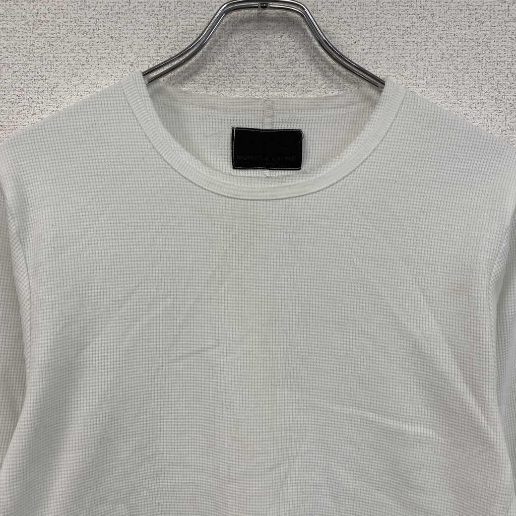NUMBER (N)INE　ナンバーナイン　長袖Tシャツ/ロンT　ワッフル　白　ホワイト　Mサイズ