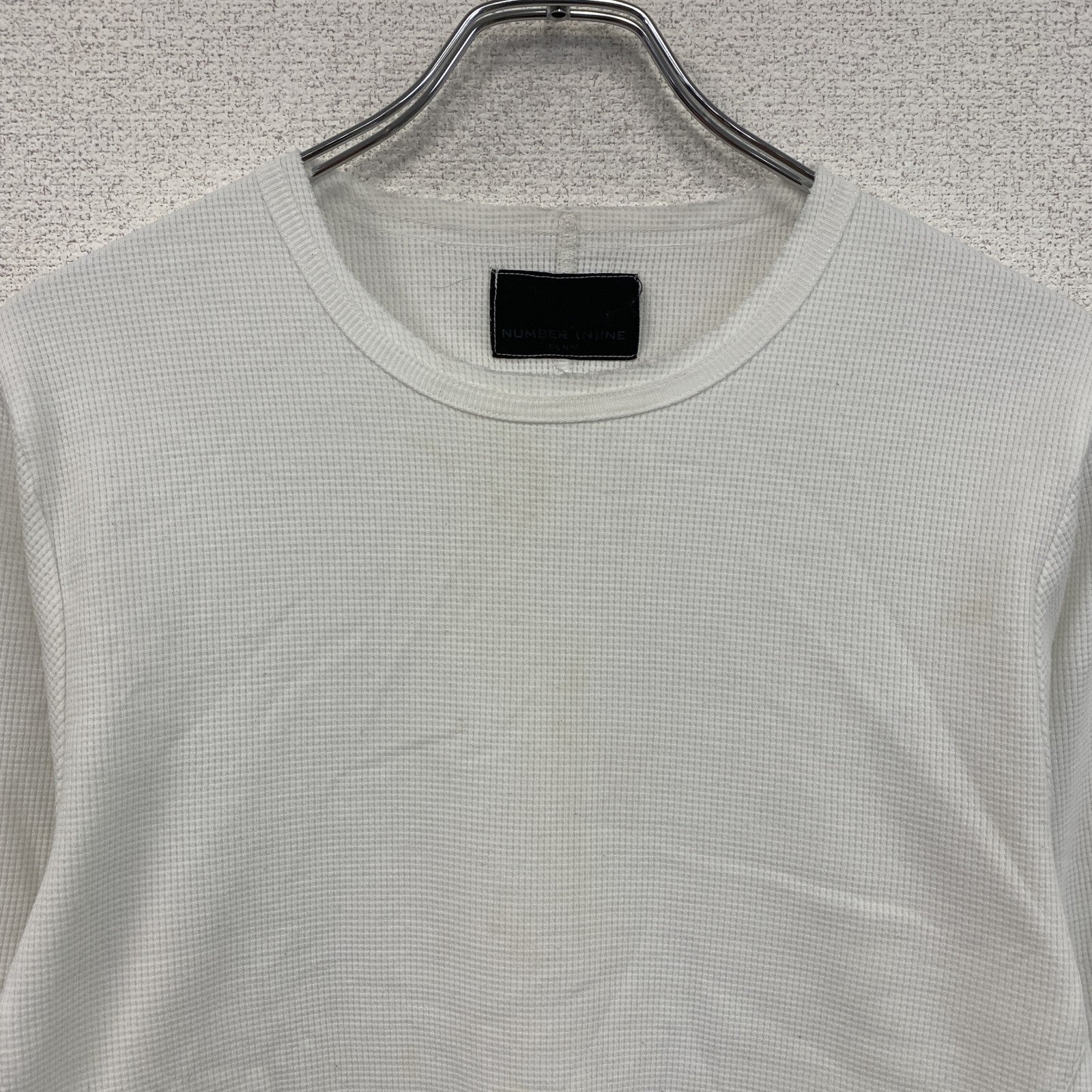 NUMBER (N)INE　ナンバーナイン　長袖Tシャツ/ロンT　ワッフル　白　ホワイト　Mサイズ