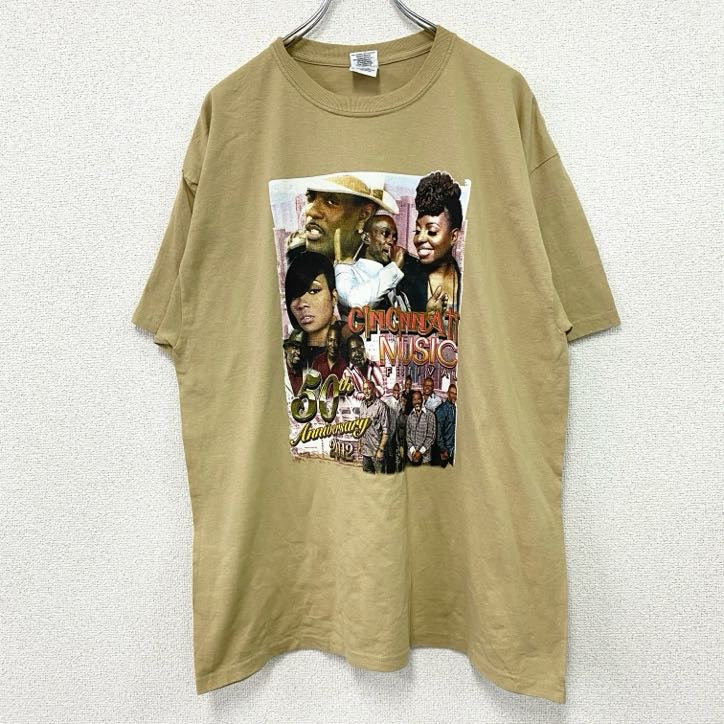 GILDAN　ギルダン　CINCINNATI MUSIC　シンシナティ　半袖プリントTシャツ　ベージュ　XLサイズ