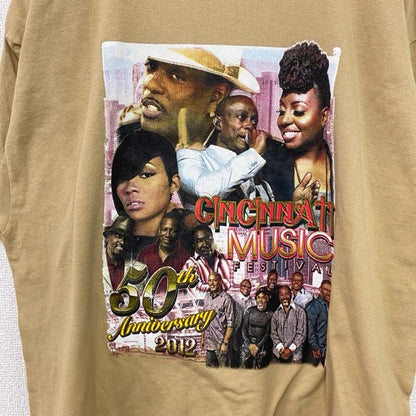 GILDAN　ギルダン　CINCINNATI MUSIC　シンシナティ　半袖プリントTシャツ　ベージュ　XLサイズ