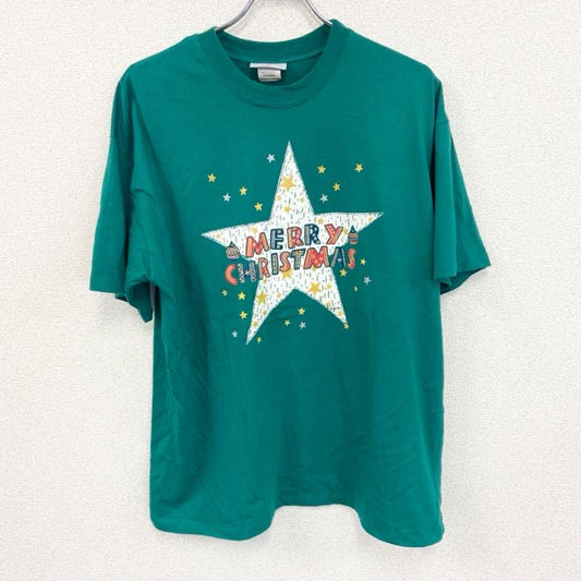 ～90s　Katies　半袖プリントTシャツ　ヴィンテージ　シングルステッチ　クリスマス　緑　グリーン　16サイズ
