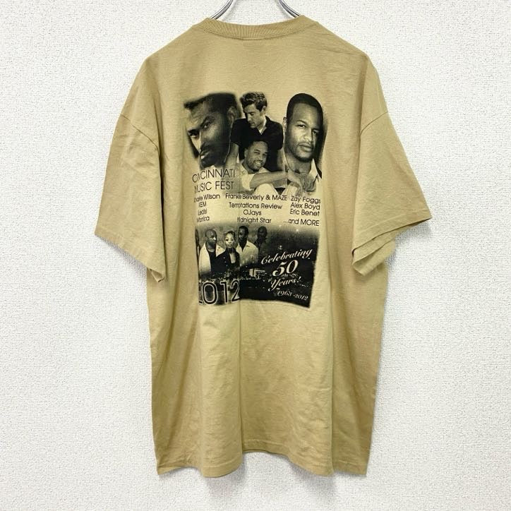 GILDAN　ギルダン　CINCINNATI MUSIC　シンシナティ　半袖プリントTシャツ　ベージュ　XLサイズ