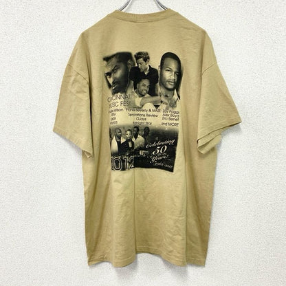 GILDAN　ギルダン　CINCINNATI MUSIC　シンシナティ　半袖プリントTシャツ　ベージュ　XLサイズ