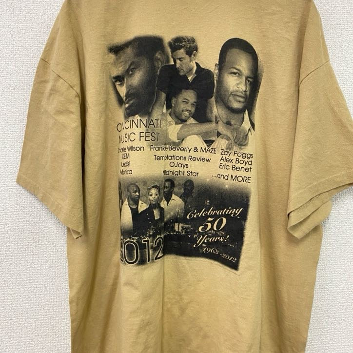 GILDAN　ギルダン　CINCINNATI MUSIC　シンシナティ　半袖プリントTシャツ　ベージュ　XLサイズ