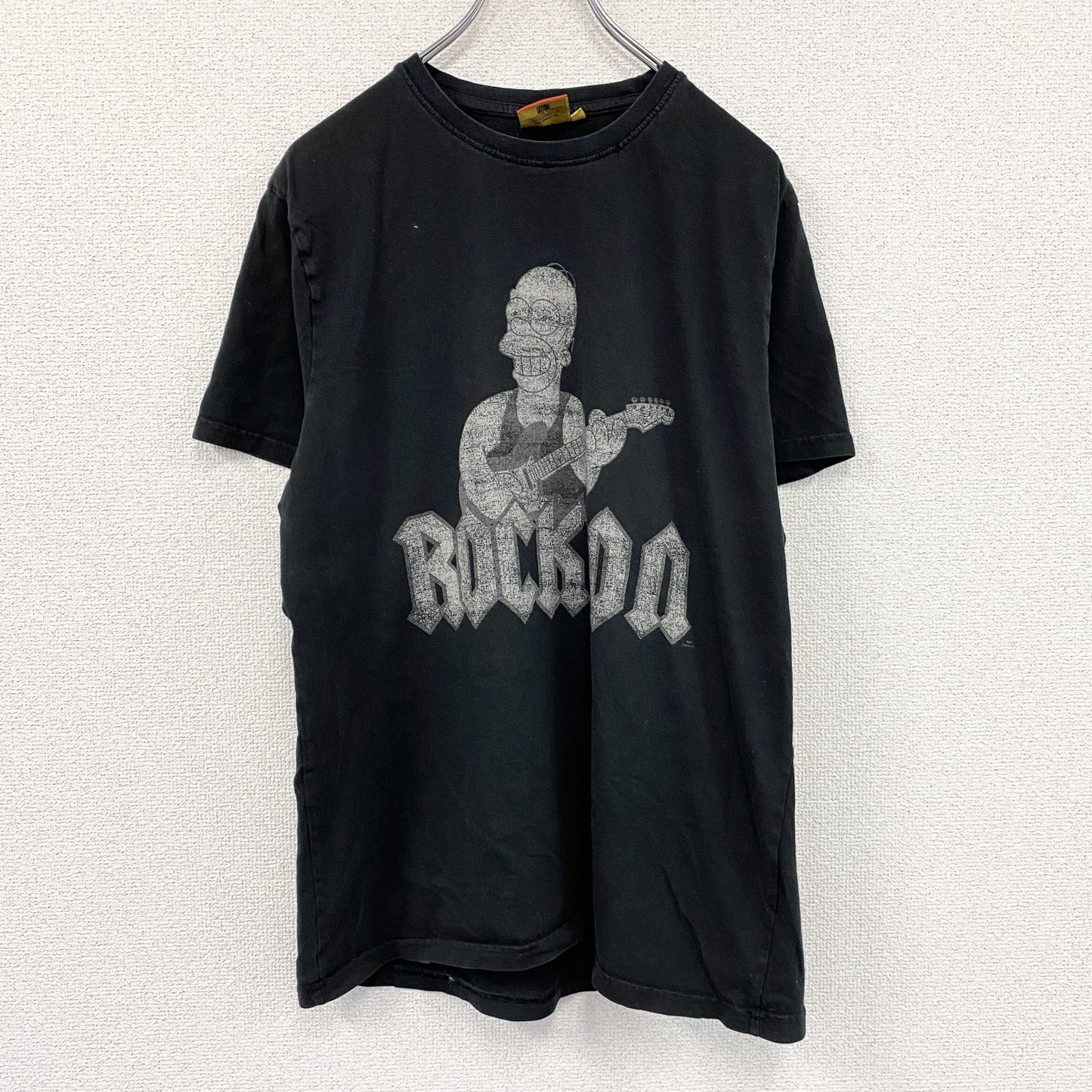 The SIMPSONS　ザシンプソンズ　AC/DC　半袖プリントTシャツ　キャラクターT　黒　ブラック　Lサイズ