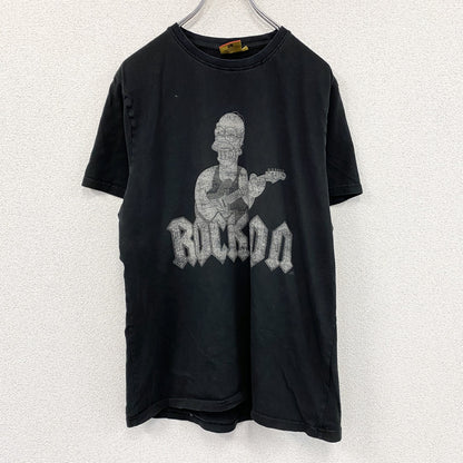 The SIMPSONS　ザシンプソンズ　AC/DC　半袖プリントTシャツ　キャラクターT　黒　ブラック　Lサイズ