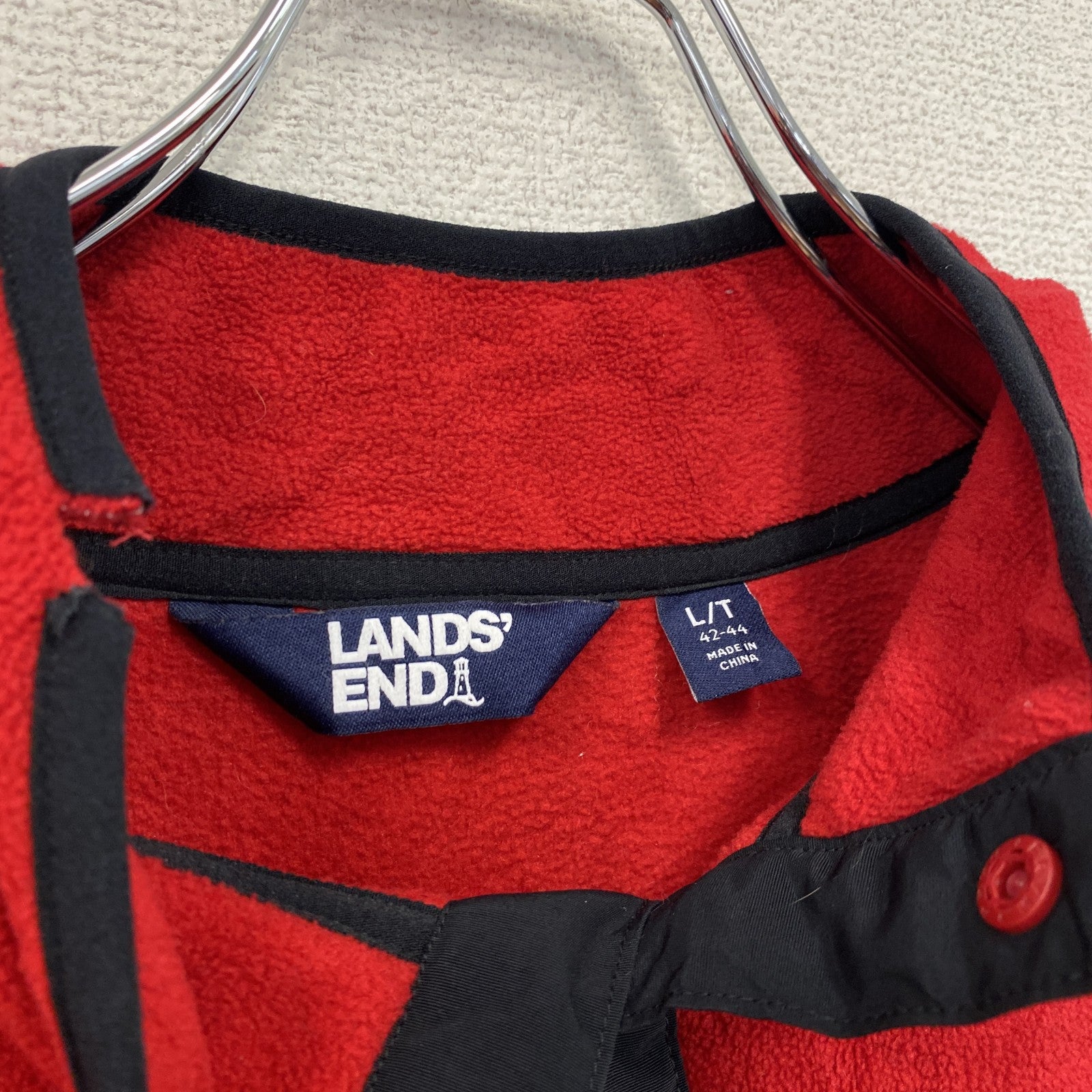 LAND’S END　ランズエンド　フリースジャケット/ボアジャケット　赤　レッド　Lサイズ