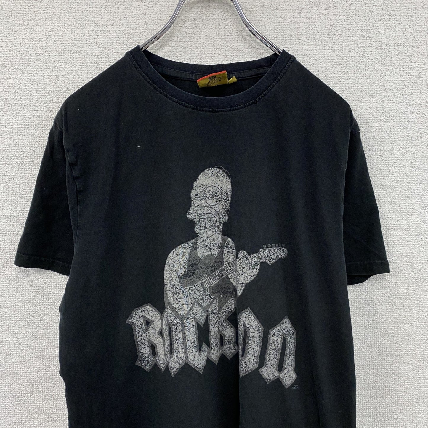 The SIMPSONS　ザシンプソンズ　AC/DC　半袖プリントTシャツ　キャラクターT　黒　ブラック　Lサイズ