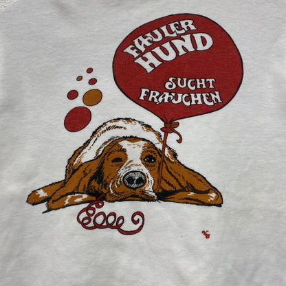 ～00s　VEDEX　半袖プリントTシャツ　バセット ハウンド　FAULER HUND　ホワイト　Mサイズ