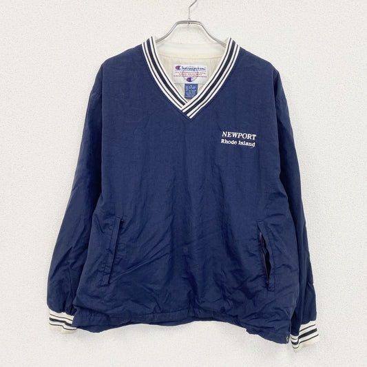 90s　Champion　チャンピオン　プルオーバーナイロンジャケット　ヴィンテージ　紺　ネイビー　Mサイズ