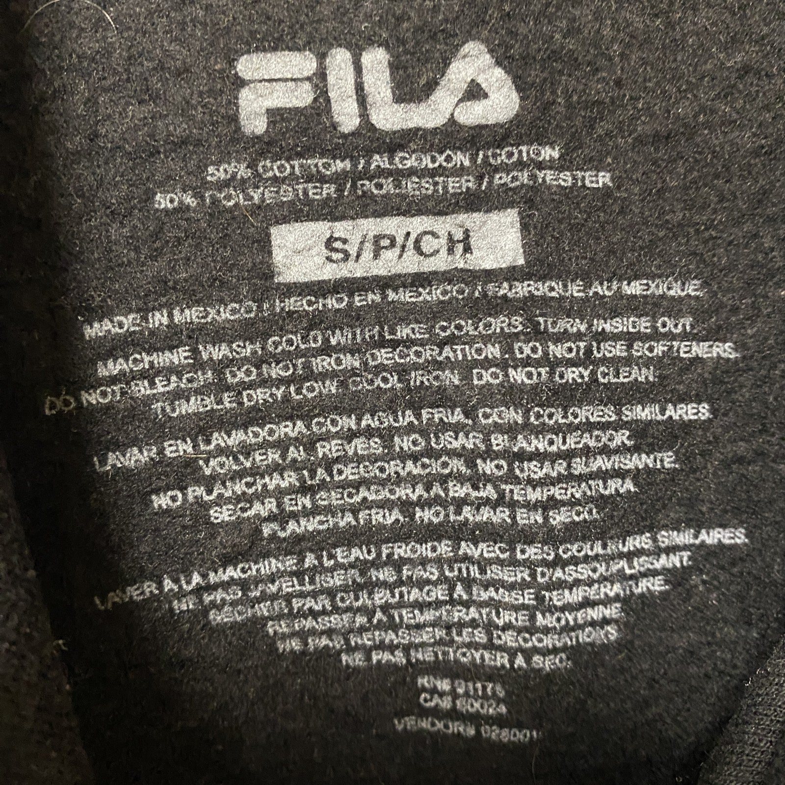 FILA　フィラ　スウェットパーカー/フーディー　デカロゴ　3連プリント　スポーツミックス　ビッグシルエット　黒　ブラック　Ｓサイズ