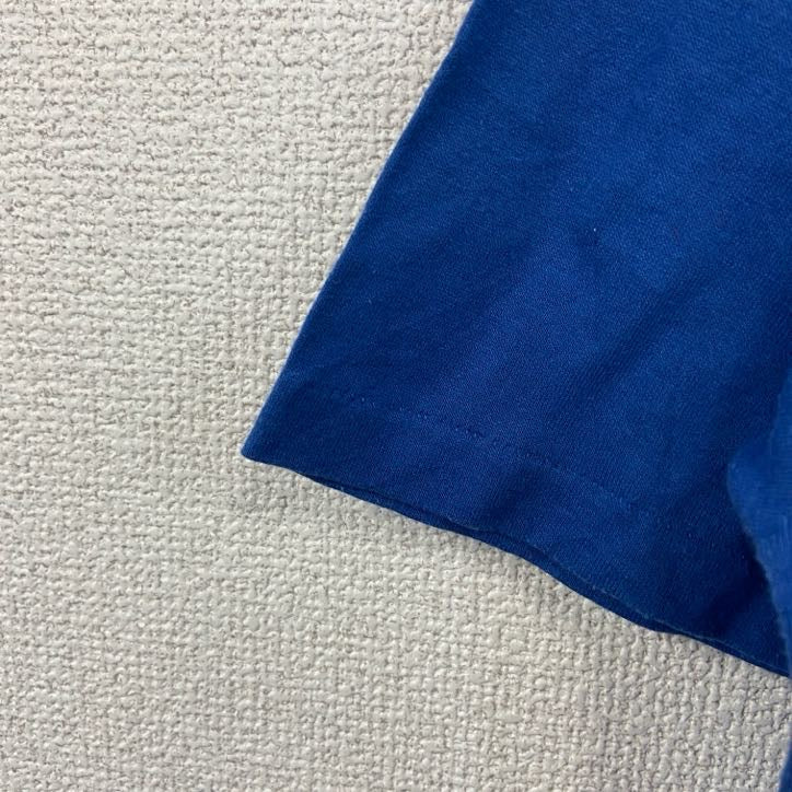 80s～　半袖両面プリントTシャツ　ヴィンテージ　シングルステッチ　青　ブルー