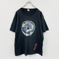 Hinahina　半袖プリントTシャツ　シングルステッチ　黒　ブラック　Mサイズ　