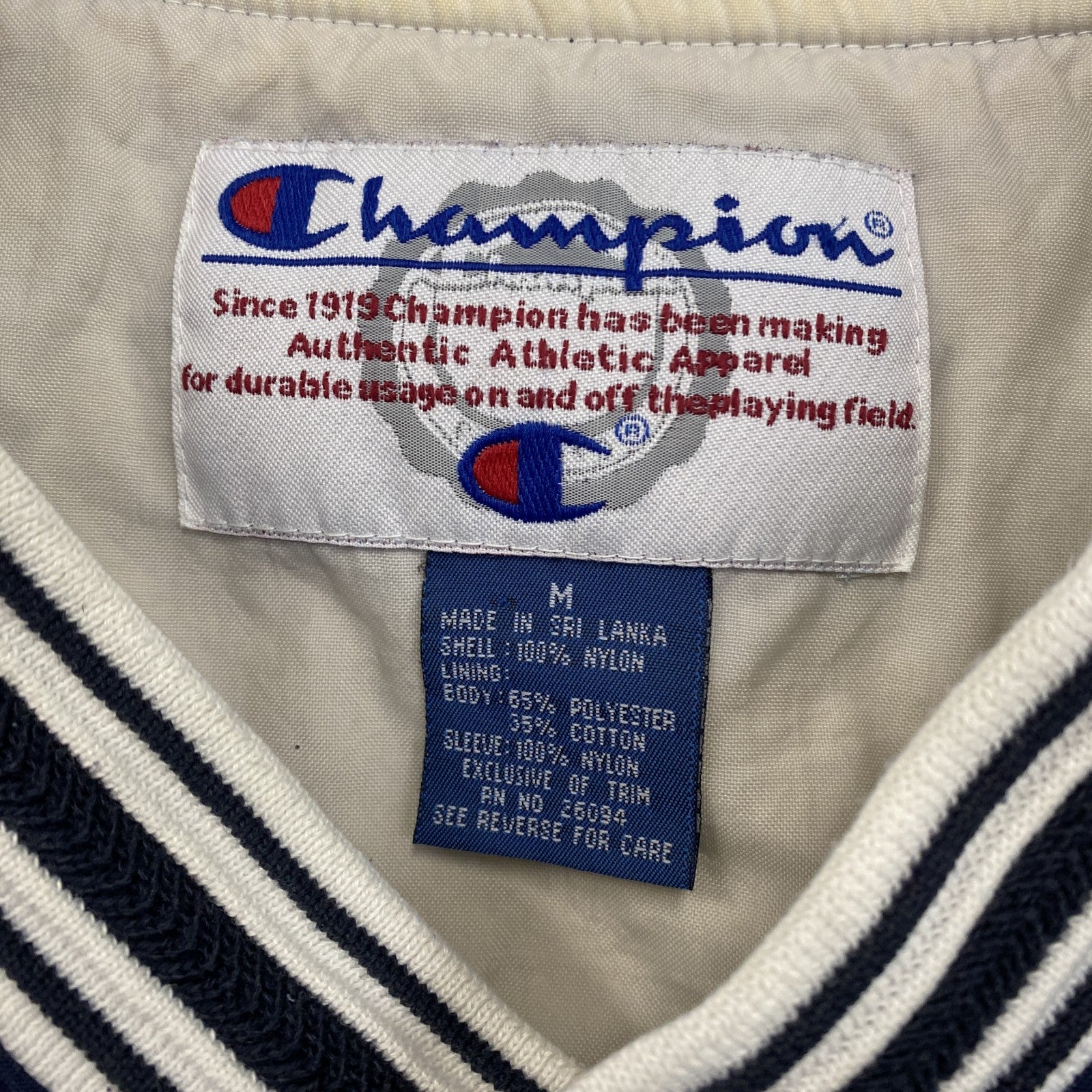 90s　Champion　チャンピオン　プルオーバーナイロンジャケット　ヴィンテージ　紺　ネイビー　Mサイズ