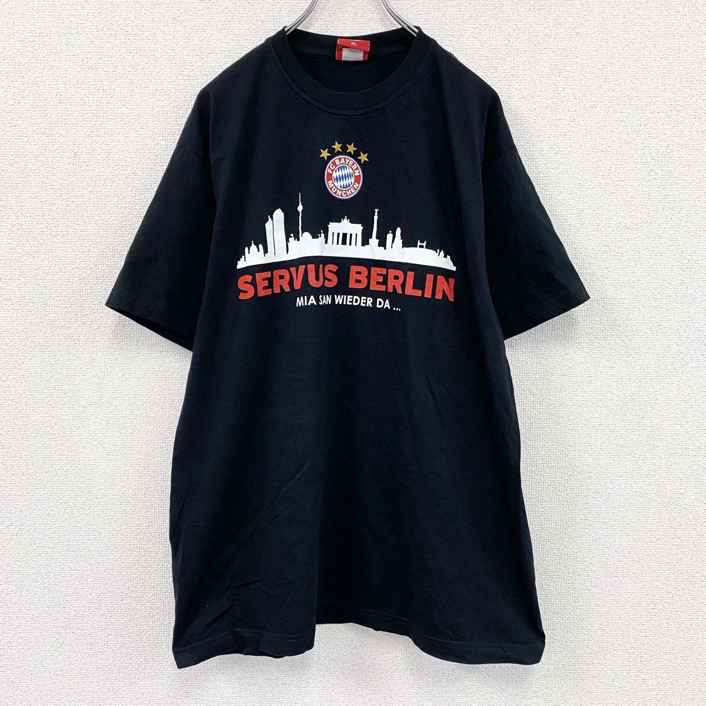 FC BAYERN MUNCHEN　バイエルンミュンヘン　半袖プリントTシャツ　サッカー　黒　ブラック　XLサイズ