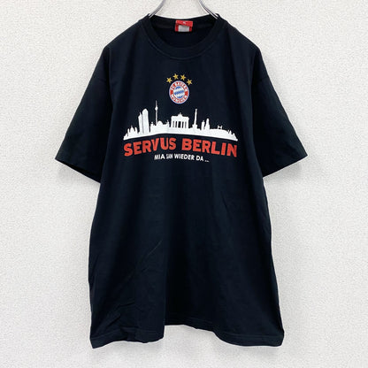 FC BAYERN MUNCHEN　バイエルンミュンヘン　半袖プリントTシャツ　サッカー　黒　ブラック　XLサイズ