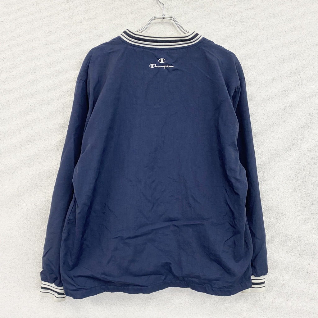 90s　Champion　チャンピオン　プルオーバーナイロンジャケット　ヴィンテージ　紺　ネイビー　Mサイズ
