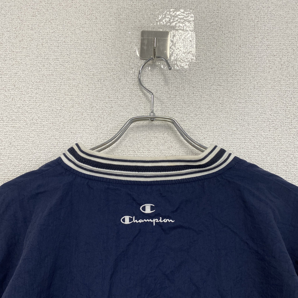 90s　Champion　チャンピオン　プルオーバーナイロンジャケット　ヴィンテージ　紺　ネイビー　Mサイズ