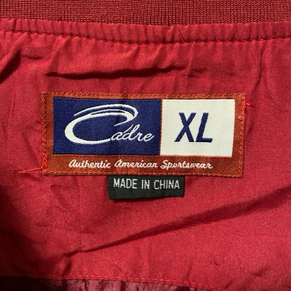 古着 used　Cadre　長袖ナイロンプルオーバー　NCAA　ARKANSAS　ワッペン　Vネック　ビックシルエット　XLサイズ