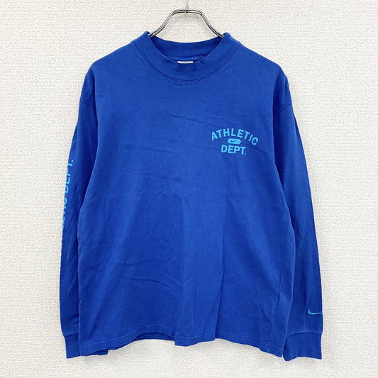 NIKE　ナイキ　ATHLETIC DEPT.　長袖Tシャツ/ロンT　スウッシュ　デカロゴ　青　ブルー　Lサイズ