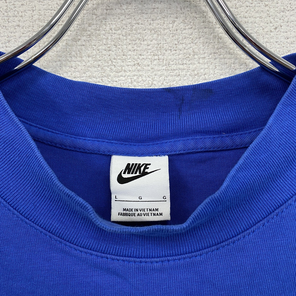 NIKE　ナイキ　ATHLETIC DEPT.　長袖Tシャツ/ロンT　スウッシュ　デカロゴ　青　ブルー　Lサイズ