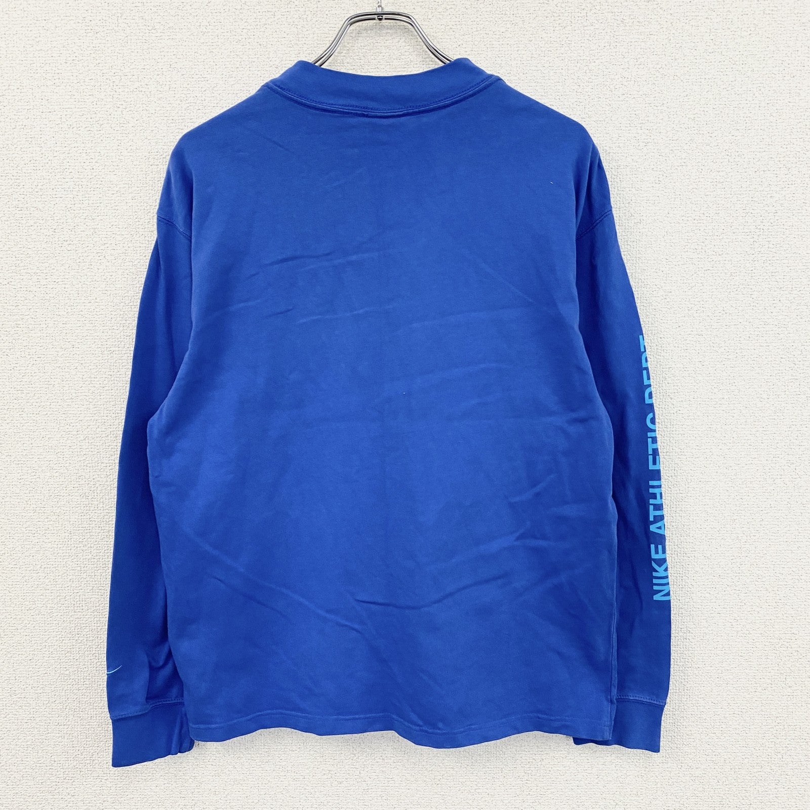 NIKE　ナイキ　ATHLETIC DEPT.　長袖Tシャツ/ロンT　スウッシュ　デカロゴ　青　ブルー　Lサイズ